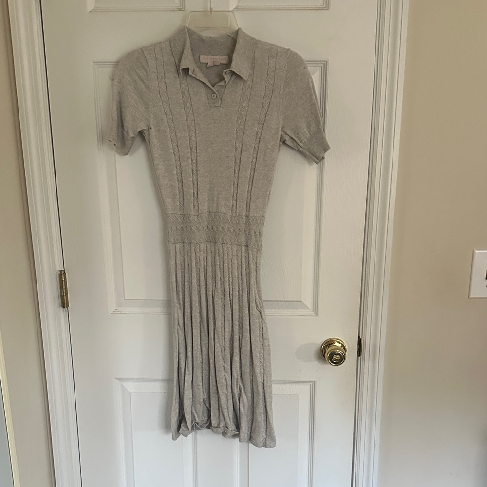 GMG Light Gray Polo Knit Midi Dress